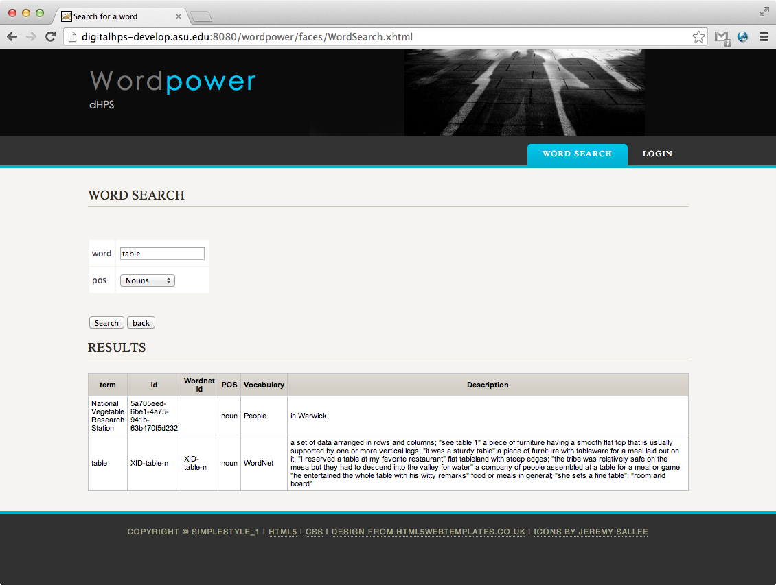 Wordpower Search Page